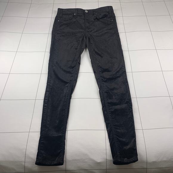 McGuire Pants Womens 27 Black Velvet Skinny Classic Neutral Holiday Stretch - Picture 2 of 11